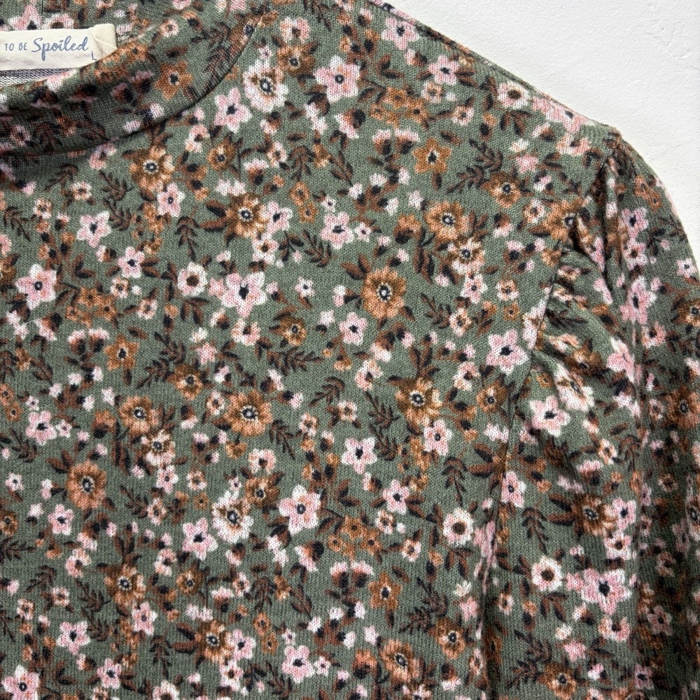 Live to be Spoiled Woman's Babydoll Dress Size L Green Floral Cottage Core - Picture 9 of 12